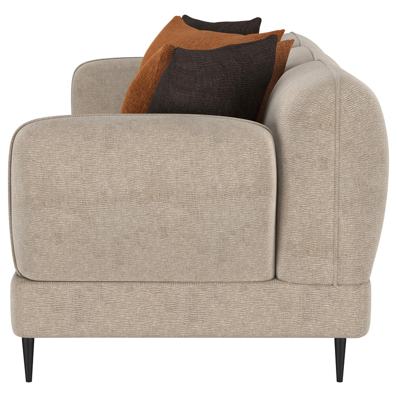 Jade Chenille Upholstered Sculpted Track Arm Sofa Latte - 509411