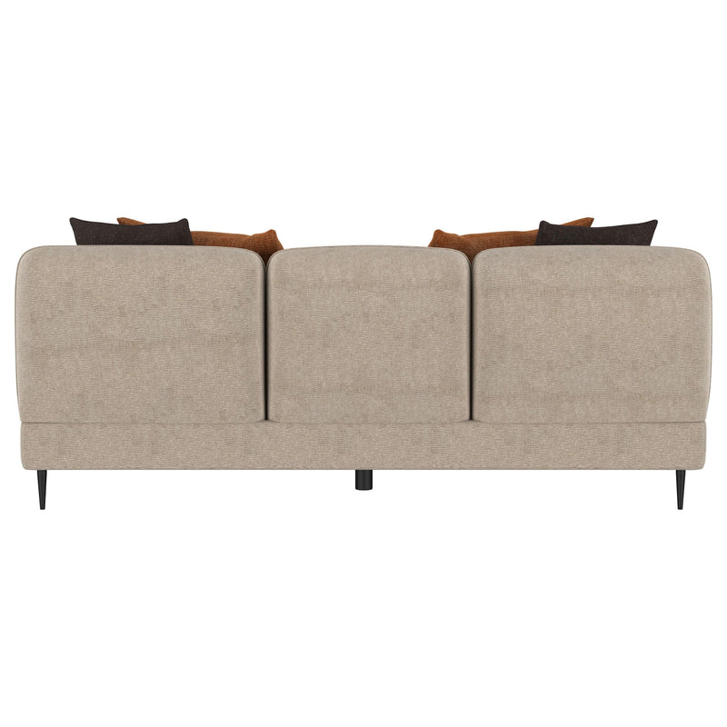 Jade Chenille Upholstered Sculpted Track Arm Sofa Latte - 509411