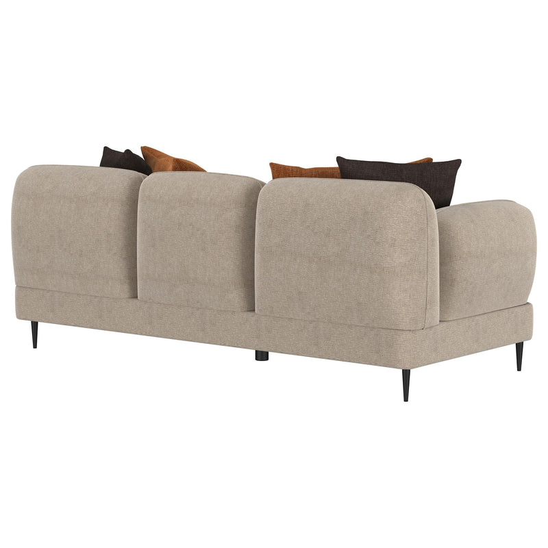 Jade Chenille Upholstered Sculpted Track Arm Sofa Latte - 509411