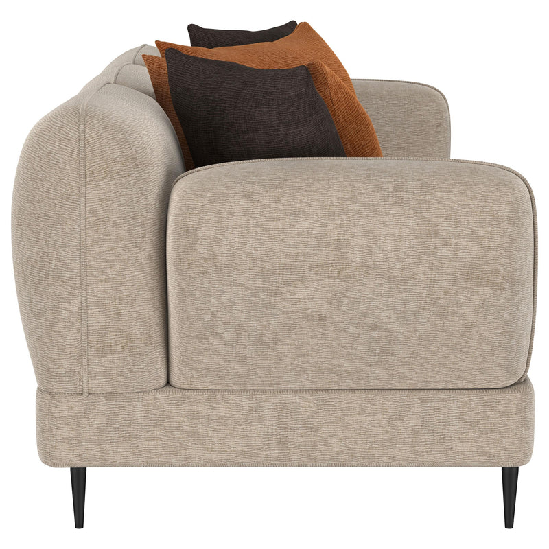 Jade Chenille Upholstered Sculpted Track Arm Sofa Latte - 509411