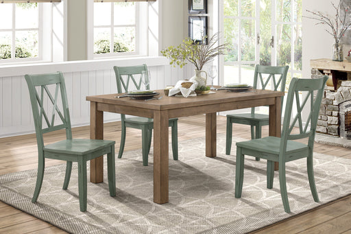 Janina Natural/Teal Dining Set - DMV FurnitureDining Room Set