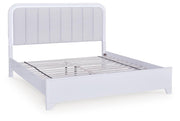 Jarlee White California King Upholstered Panel Bed - PCB392B5