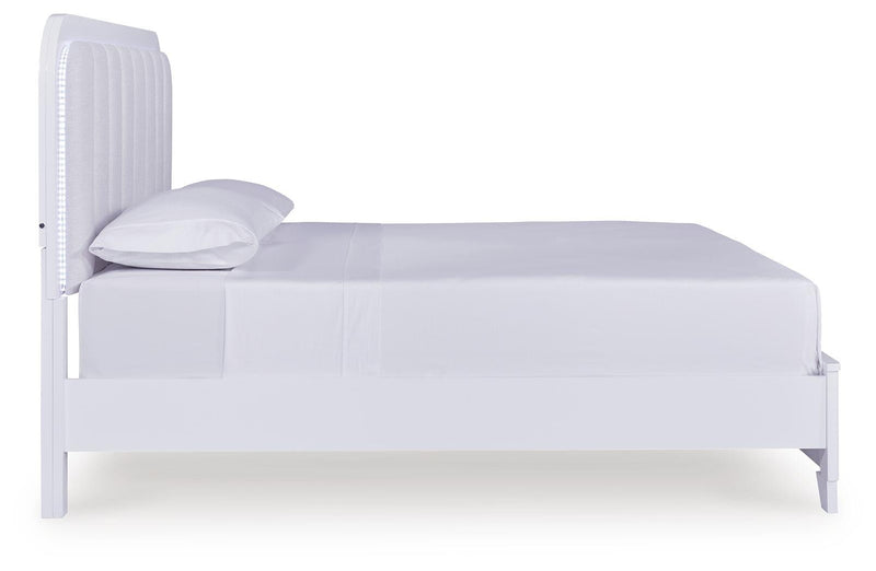 Jarlee White California King Upholstered Panel Bed - PCB392B5