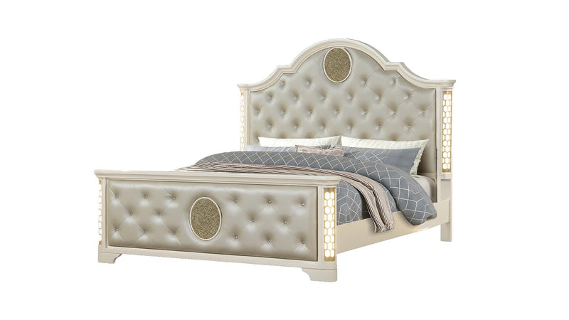 Jasmine Queen Bed Beige - Jasmine Queen Bed Beige