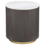Jason 2-piece Round White Marble Coffee Table Set Charcoal - 710418-S2