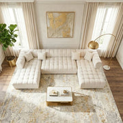 JAYLA IVORY VELVET DOUBLE CHAISE 141" SECTIONAL - JAYLA-IVORY