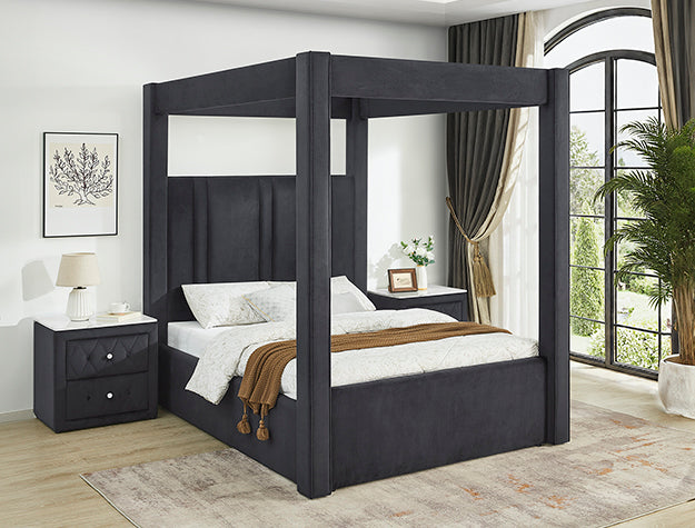 Jayla Q Hb+Fb+H/F Canopy Black - 5117BK-Q-HBFB