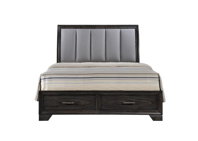 Jaymes Gray Queen Storage Platform Bed - DMV FurnitureQueen Bed