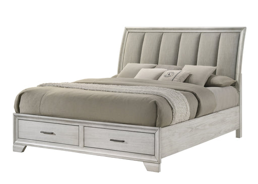 Jaymes White Mist King Footboard Storage Platform Bed - DMV FurnitureKing Bed