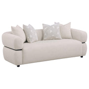Jeanette 2-piece Fabric Upholstered Round Arm Sofa Set Beige - 508961-S2