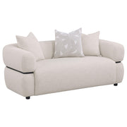 Jeanette 2-piece Fabric Upholstered Round Arm Sofa Set Beige - 508961-S2