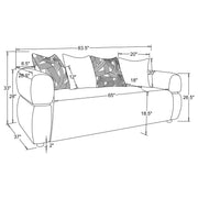 Jeanette 3-piece Fabric Upholstered Round Arm Sofa Set Beige - 508961-S3