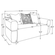 Jeanette 3-piece Fabric Upholstered Round Arm Sofa Set Beige - 508961-S3