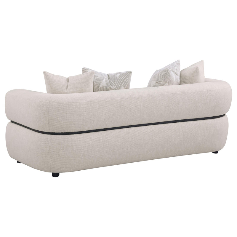 Jeanette 3-piece Fabric Upholstered Round Arm Sofa Set Beige - 508961-S3