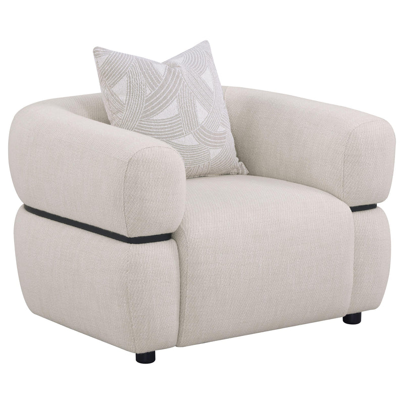 Jeanette Fabric Upholstered Round Arm Accent Chair Beige - 508963