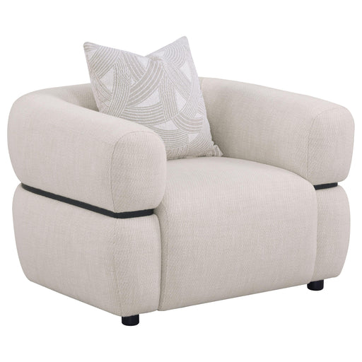 Jeanette Fabric Upholstered Round Arm Accent Chair Beige - 508963