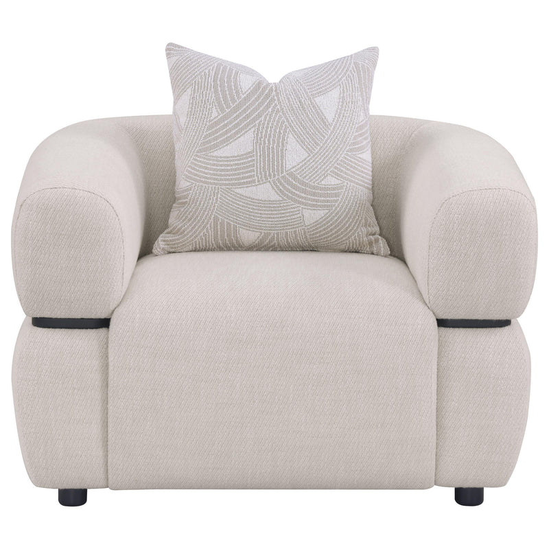 Jeanette Fabric Upholstered Round Arm Accent Chair Beige - 508963