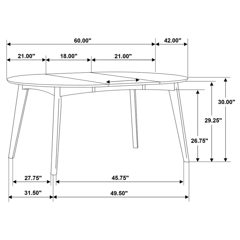 Jedda 5-piece Oval Dining Table Set Dark Walnut - 105361-S5