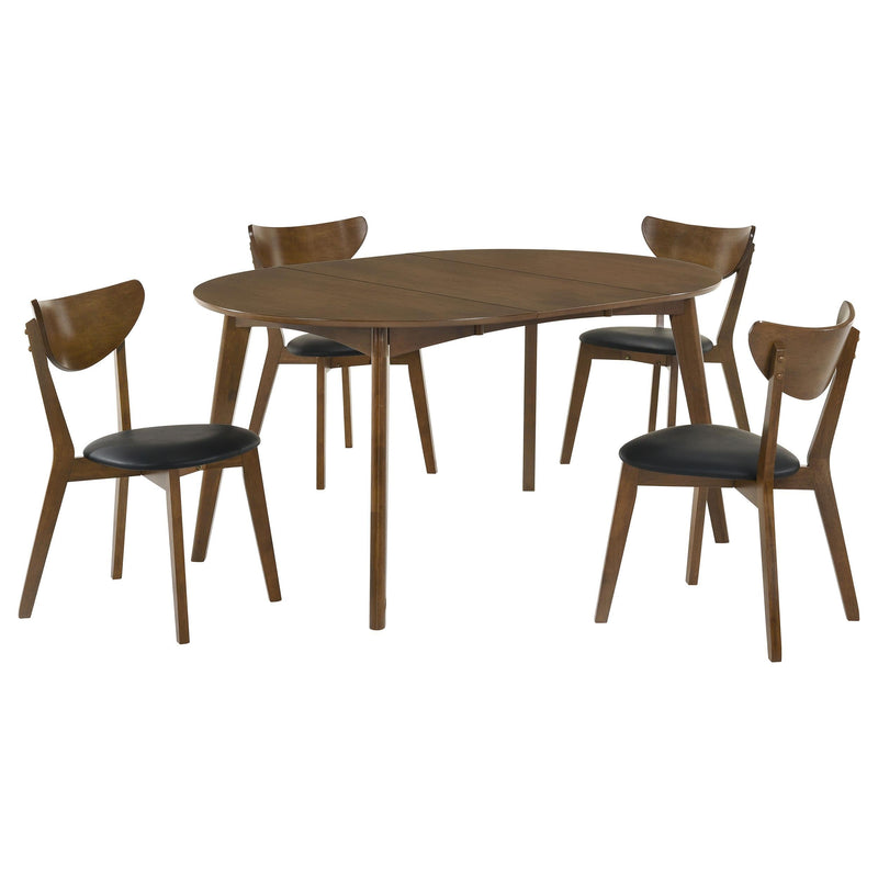 Jedda 5-piece Oval Dining Table Set Dark Walnut - 105361-S5