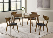 Jedda Oval 60-inch Extension Leaf Dining Table Dark Walnut - 105361