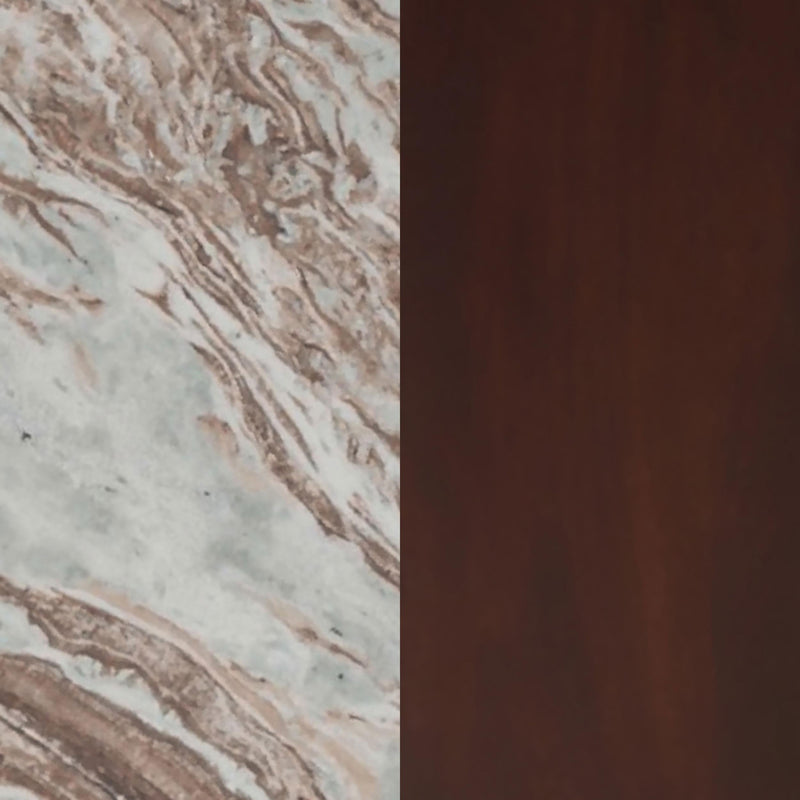 Jenna 2-piece Round Marble Top Coffee Table Set Brown - 706168-S2