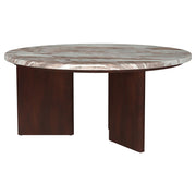Jenna 3-piece Round Marble Top Coffee Table Set Brown - 706168-S3
