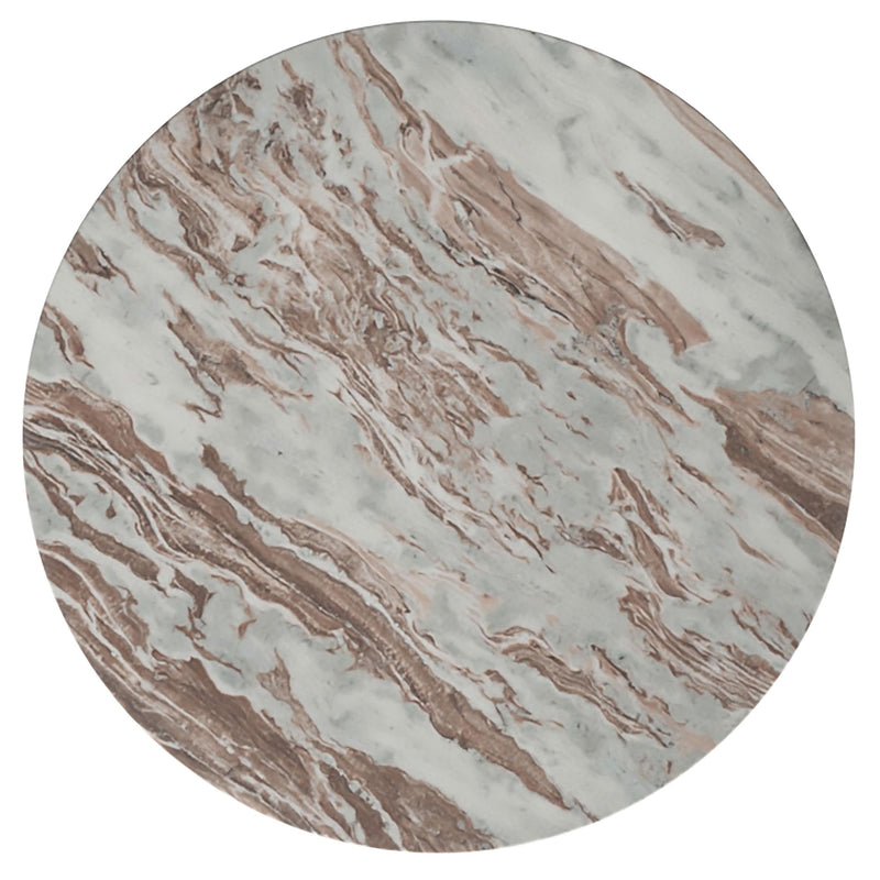 Jenna 35-inch Round Marble Top Cocktail Coffee Table Brown - 706168