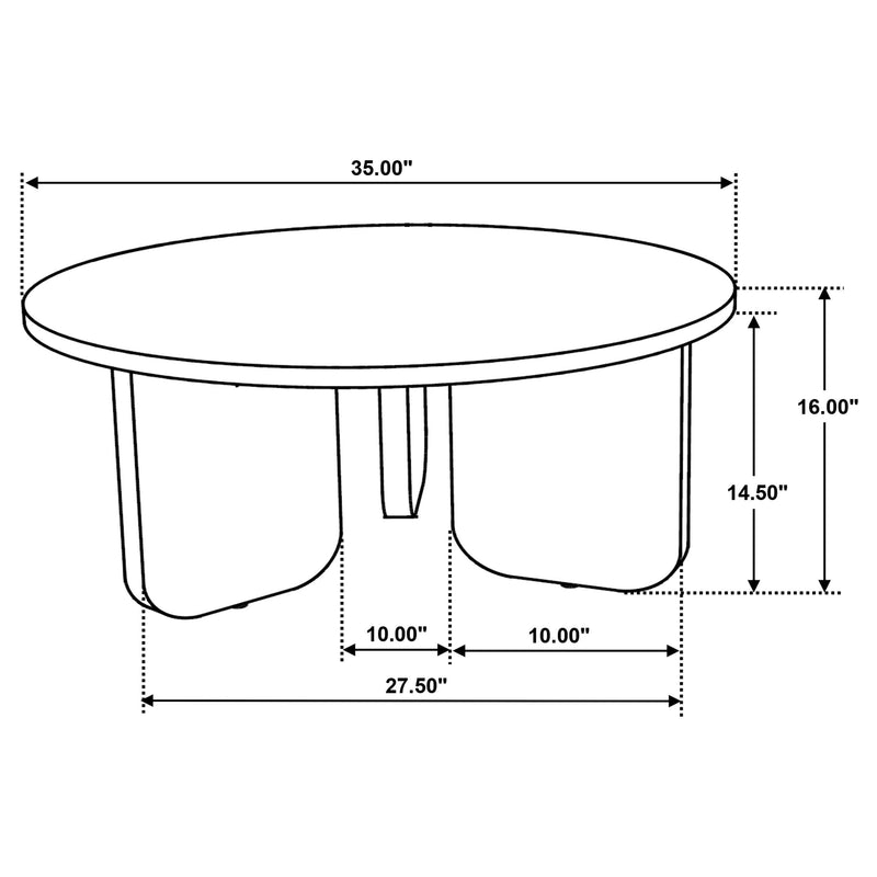 Jenna 35-inch Round Marble Top Cocktail Coffee Table Brown - 706168
