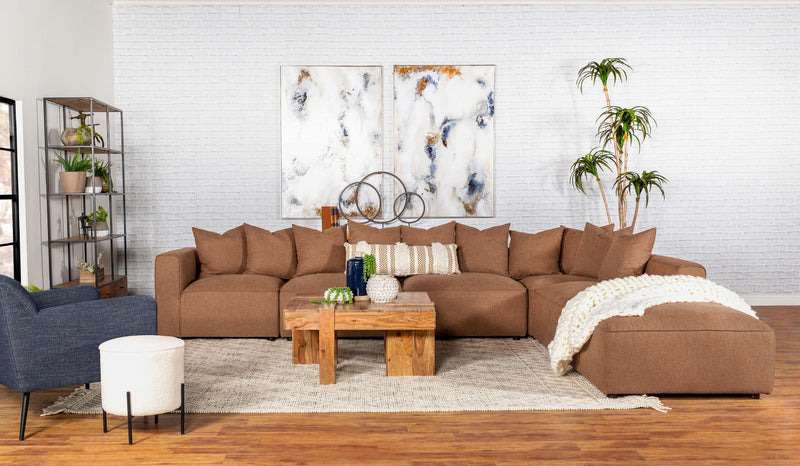 Jennifer 6-piece Upholstered Modular Sectional Terracotta - 551591-SET