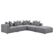 Jennifer Square Upholstered Ottoman Grey - 551596
