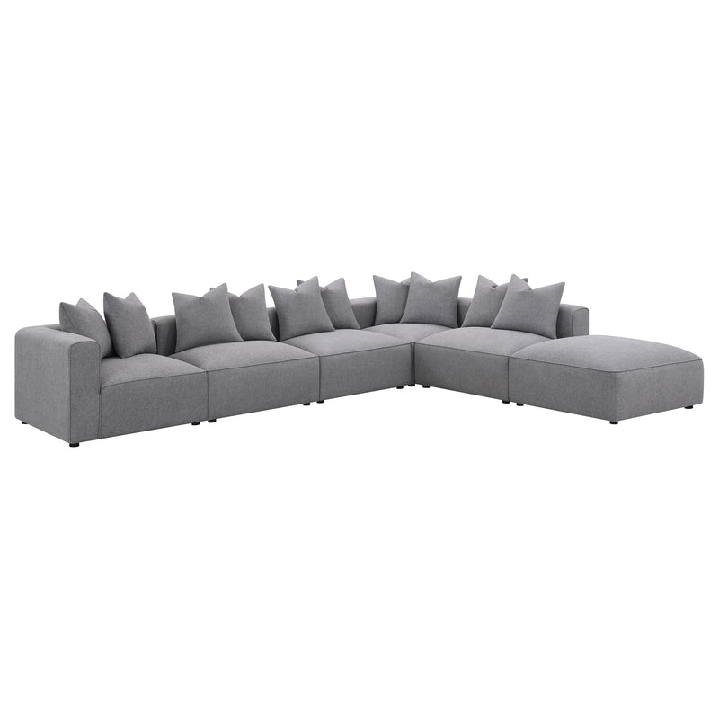 Jennifer Square Upholstered Ottoman Grey - 551596