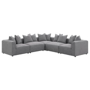 Jennifer Upholstered Corner Chair Grey - 551595