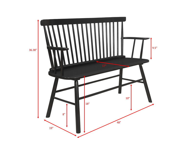 Jerimiah Spindleback Black Bench - DMV FurnitureAccent Bench
