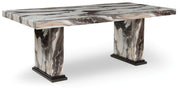 Jeshina Dark Brown Dining Table and 6 Chairs - PCD581D5
