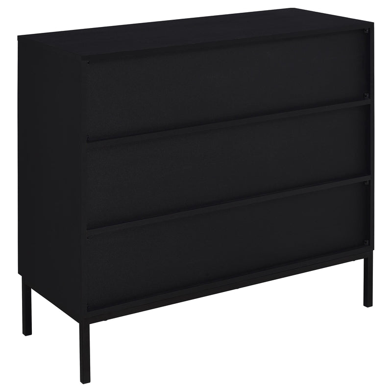 Jess 2-door Arched Fluted Glass Accent Cabinet Black - 950420