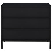 Jess 2-door Arched Fluted Glass Accent Cabinet Black - 950420