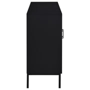 Jess 2-door Arched Fluted Glass Accent Cabinet Black - 950420