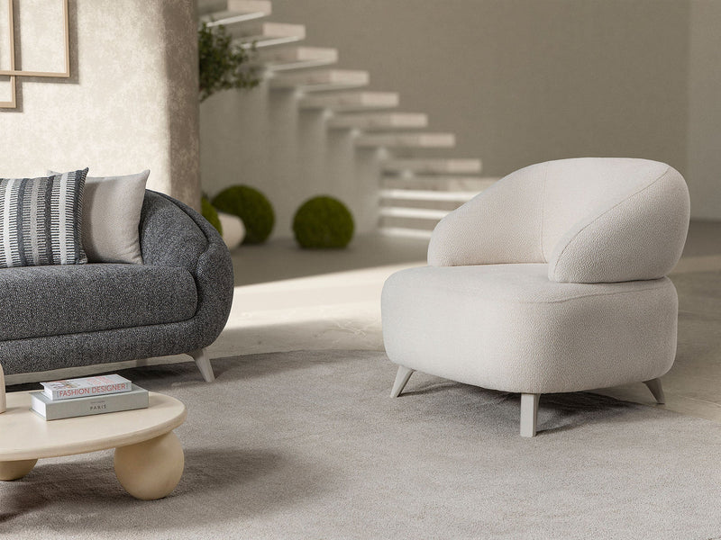 Jesse Chair - Cream in Cream - 200-ST-SOFT03-CR-B