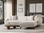 Jesse Sectional Sofa - Walnut in Cream - 200-ST-JES-İSTANBUL01-WAL-S