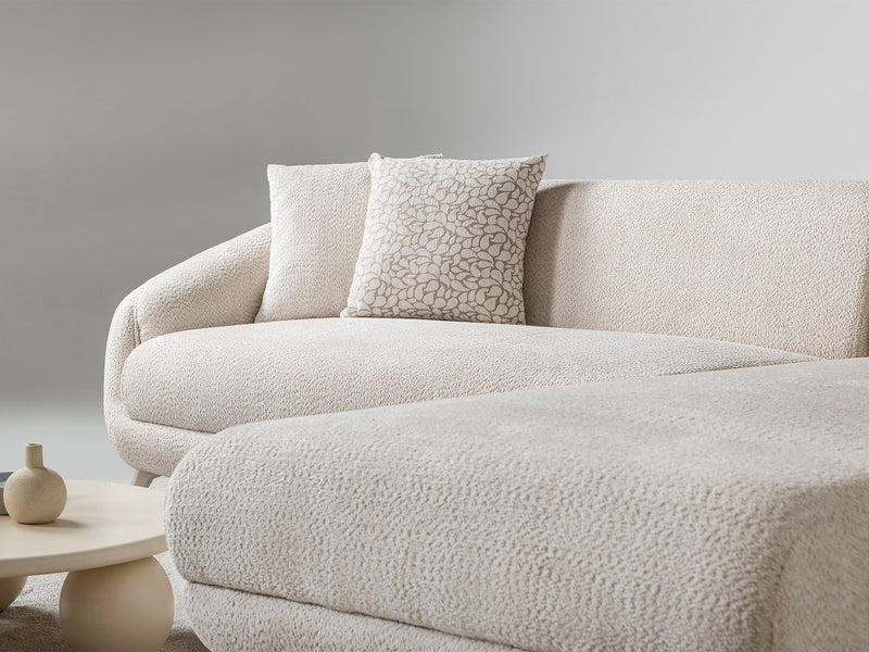 Jesse Sectional Sofa - Walnut in Cream - 200-ST-JES-İSTANBUL01-WAL-S
