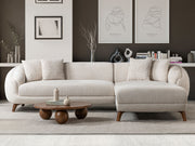 Jesse Sectional Sofa - Walnut in Cream - 200-ST-JES-İSTANBUL01-WAL-S