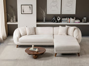 Jesse Sectional Sofa - Walnut in Cream - 200-ST-JES-İSTANBUL01-WAL-S