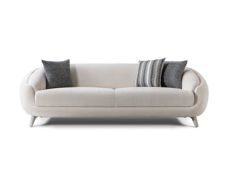 Jesse Stationary Loveseat - Cream in Black - 200-ST-SOFT15-CR-3