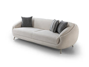 Jesse Stationary Loveseat - Walnut in Cream - 200-ST-SOFT03-WL-2