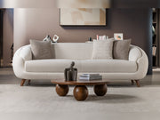 Jesse Stationary Sofa - Walnut in Cream - 200-ST-SOFT03-WL-3