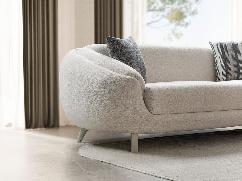 Jesse Stationary Sofa - Walnut in Cream - 200-ST-SOFT03-WL-3
