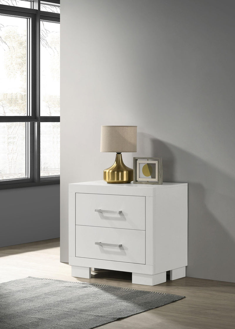 Jessica 2-drawer Nightstand Snow White - 202992