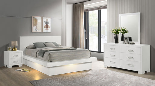 Jessica 4-piece Queen LED Bedroom Set Snow White - 202990Q-S4