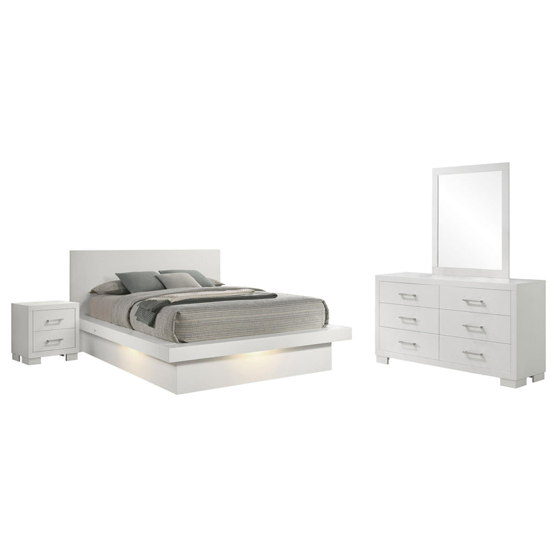 Jessica 4-piece Queen LED Bedroom Set Snow White - 202990Q-S4
