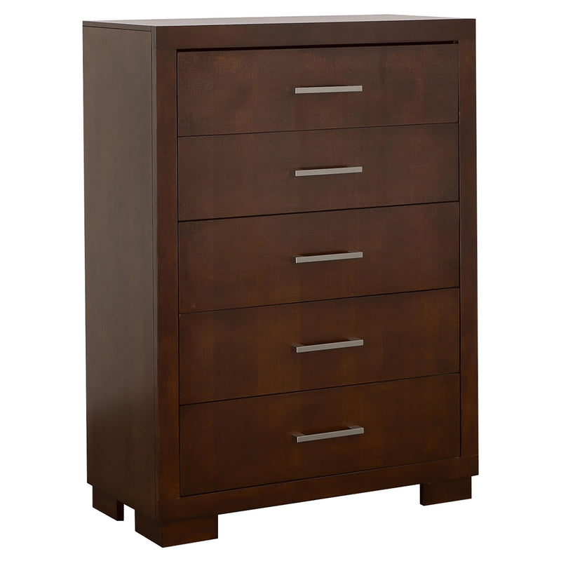 Jessica 5-piece California King Bedroom Set Cappuccino - 200719KW-S5